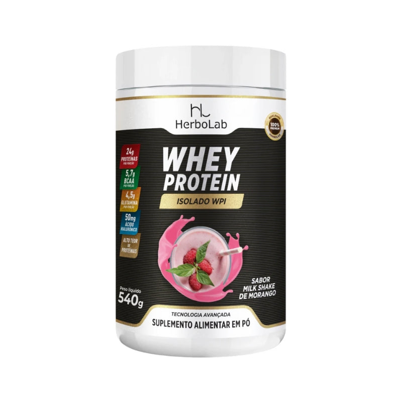 WHEY PROT. ISOLADO SABOR MILK SHAKE DE MORANGO - Saudáveis.Shop