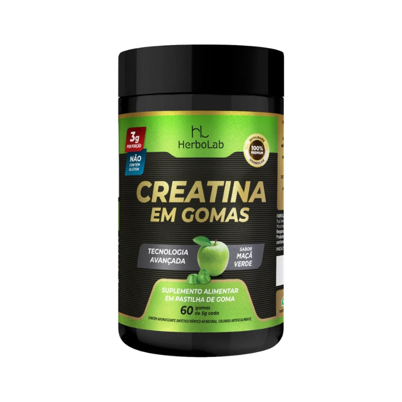 CREATINA EM GOMAS SABOR MAÇÃ VERDE - Saudáveis.Shop